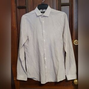 THEORY Mens Malbec Check CEDRICK Regular Fit Cotton Dress Shirt Size L/15.5